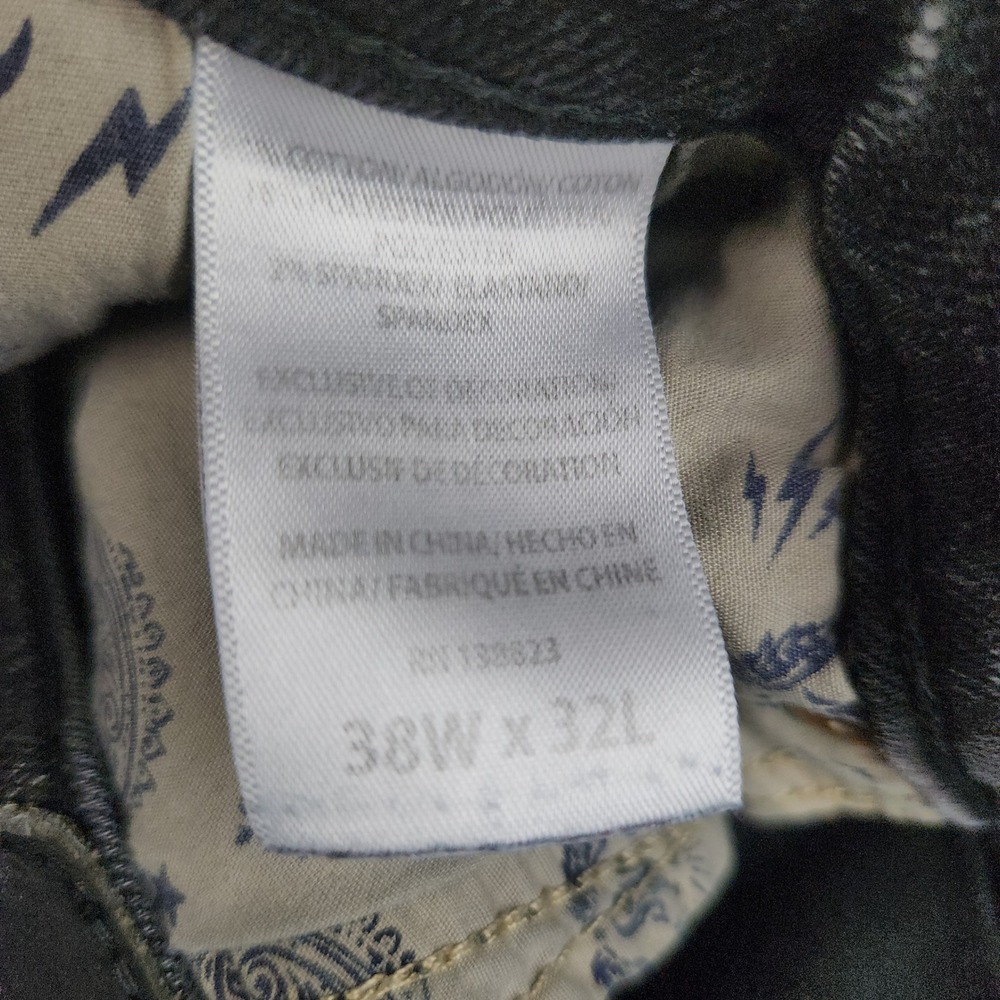 Moonshine Spirit 120 Proof Slim Straight Black 5 Pocket Stretch Jeans Mens 38x32 - Picture 9 of 11